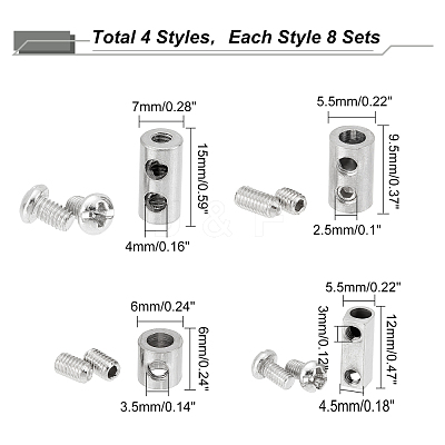 4 Styles 201 Stainless Steel Wire Rope Clamps STAS-GA0001-39-1