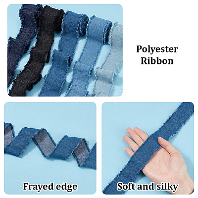 5Pcs 5 Colors Cotton Ribbon OCOR-CY0004-88-1