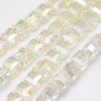 Pearl Luster Plated Crystal Glass Beads Strands EGLA-F016-B05-1