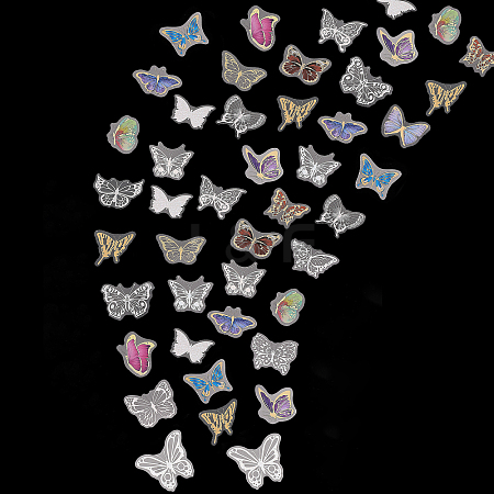 CHGCRAFT 2 Bags 2 Styles Butterfly PET Self Adhesive Laser Stickers Sets STIC-CA0001-02-1