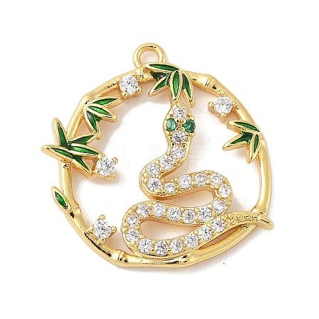 Brass Micro Pave Cubic Zirconia Pendants KK-M326-03G-1