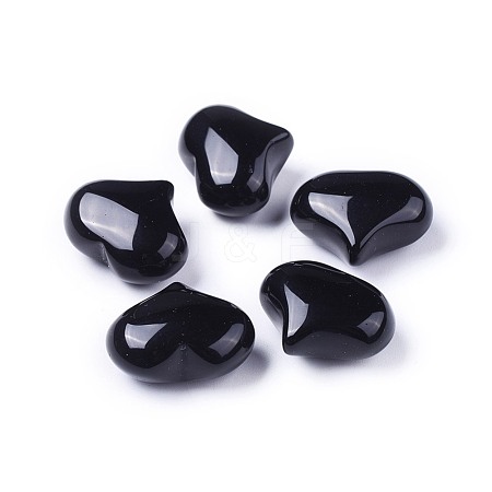 Natural Black Onyx Heart Love Stone G-F659-A21-1