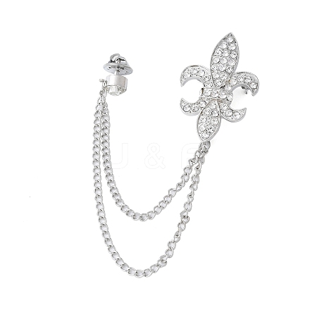 Vintage Fleur De Lis Alloy Hanging Chain Brooches JEWB-NH0001-02P-1