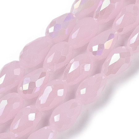 Opaque Solid Color Electroplate Glass Beads Strands LS-EGLA-N013-J8mm-B01-1