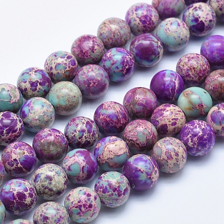 Natural Imperial Jasper Beads Strands X-G-I122-10mm-15-1