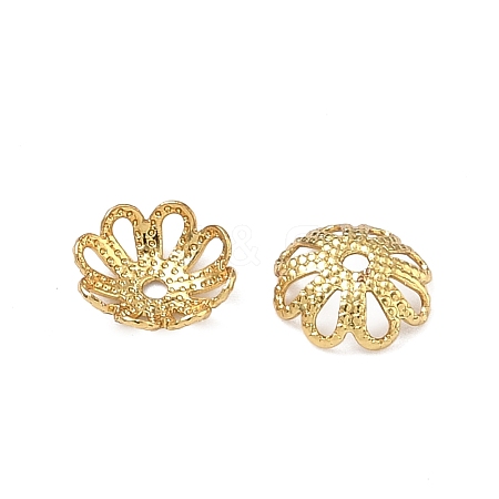 Flower Grade AAA Brass Fancy Bead Caps KK-O093-15-NR-1