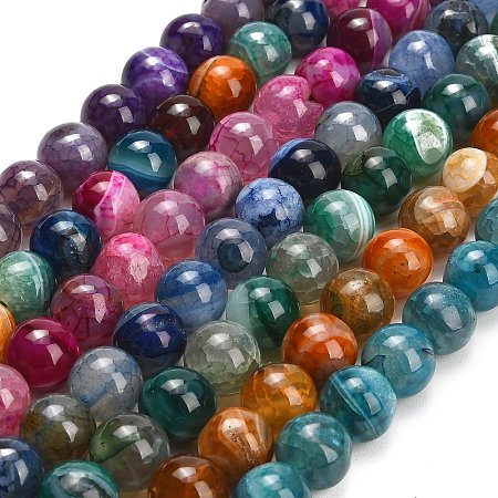 Natural Dragon Veins Agate Beads Strands GG-L001-L01-01-1