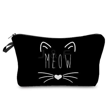 Cat Eye Printed Polyester Cosmetic Pouches PW-WG65350-07-1