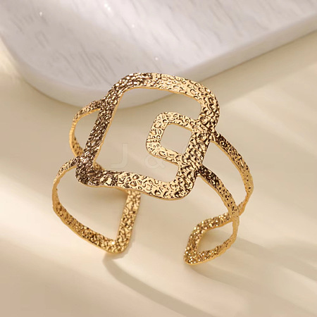 304 Stainless Steel Cuff Bangles BJEW-B135-01D-G-1