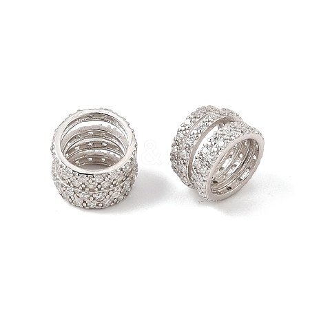 925 Sterling Silver Micro Pave Clear Cubic Zirconia European Beads SE-CBAF1B2-11P-1