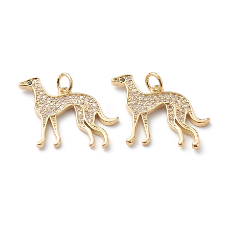 Brass Micro Pave Clear Cubic Zirconia Pendants X-ZIRC-H110-02G-1
