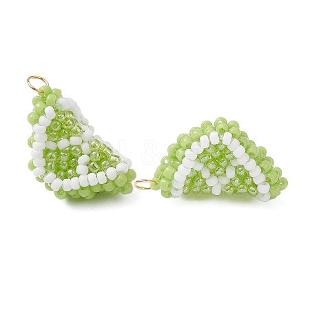 Glass Seed Beaded Fruit Pendants PALLOY-MZ00894-03-1