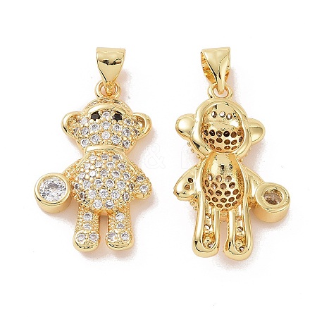 Brass Micro Pave Cubic Zirconia Pendants ZIRC-I063-13G-1