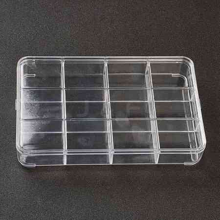 (Defective Closeout Sale: Crack) Rectangle Plastic Bead Storage Containers CON-XCP0007-02-1