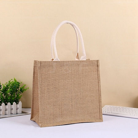 Blank Burlap Bags Totes with Handle PW-WG30877-01-1