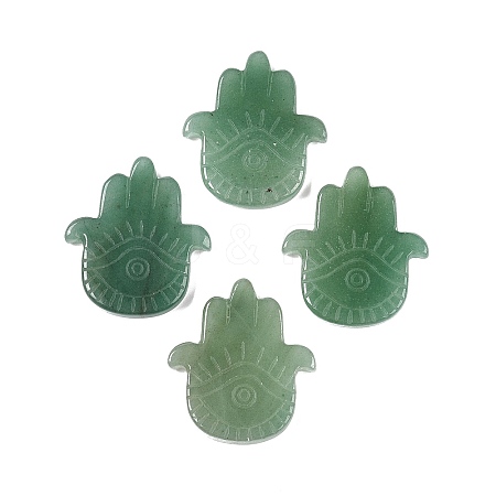 Natural Green Aventurine Hamsa Hand with Eye Figurines DJEW-N003-04H-1