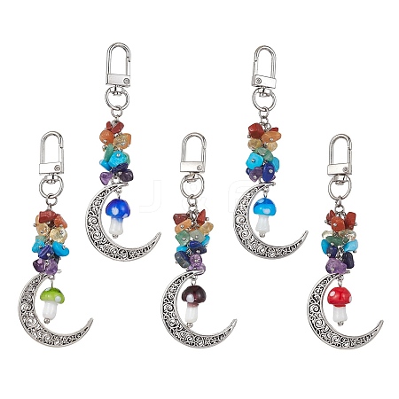 Moon Alloy Pendant Decoraiton HJEW-JM01393-1