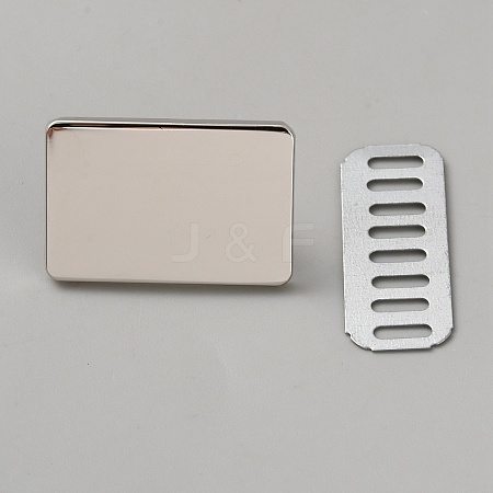 Alloy Blank Rectangle Label Tags FIND-WH0173-409A-P-1