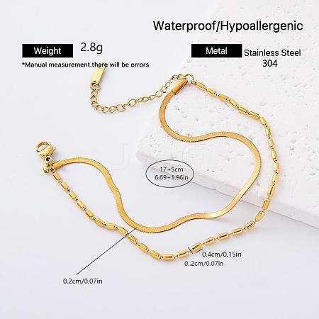European 304 Staniless Steel 2-Strand Bracelets for Women DH6908-3-1