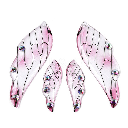 Transparent Epoxy Resin Pave Rhinestone Big Pendants RESI-TAC0021-97A-1