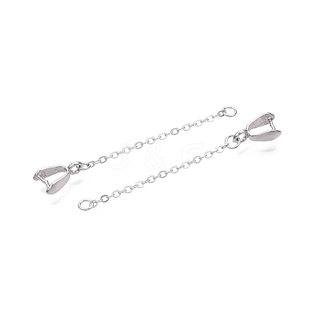 Anti-Tarnish Rhodium Plated 925 Sterling Silver Snap on Bails Chain Extenders STER-N016-19P-1