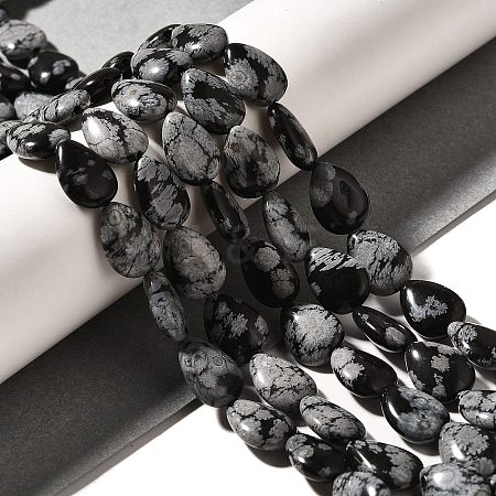 Natural Snowflake Obsidian Beads Strands G-I377-A28-1