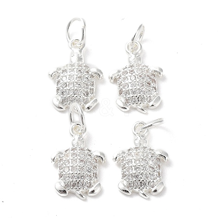Rack Plating Brass Micro Pave Cubic Zirconia Pendants ZIRC-G168-47S-1