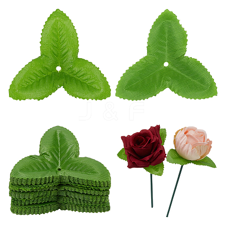 Cloth Artificial Rose Leaf AJEW-WH0270-951B-1