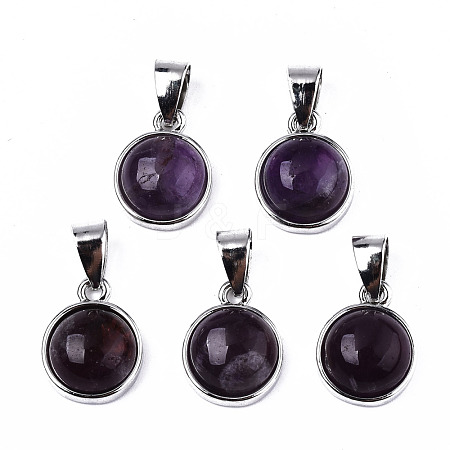 Natural Amethyst Pendants G-T131-19B-1