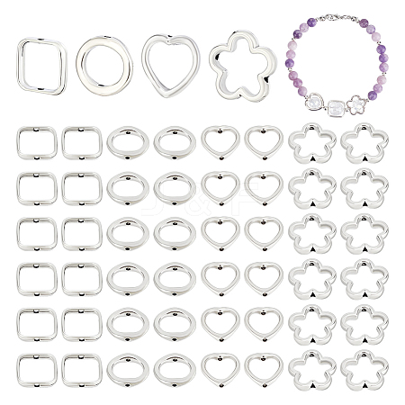 120Pcs 4 Styles Alloy Bead Frame FIND-UN0007-36-1