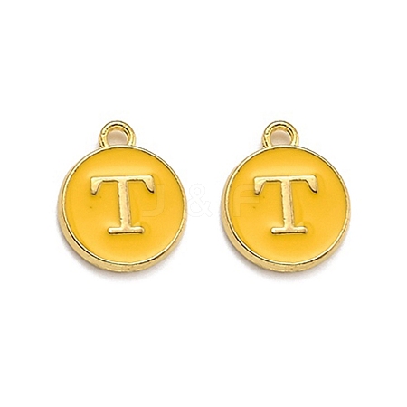Golden Plated Alloy Enamel Charms ENAM-Q437-13T-1