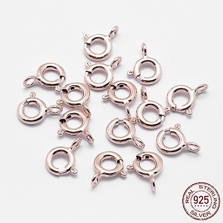 925 Sterling Silver Spring Ring Clasps STER-K167-076B-RG-1