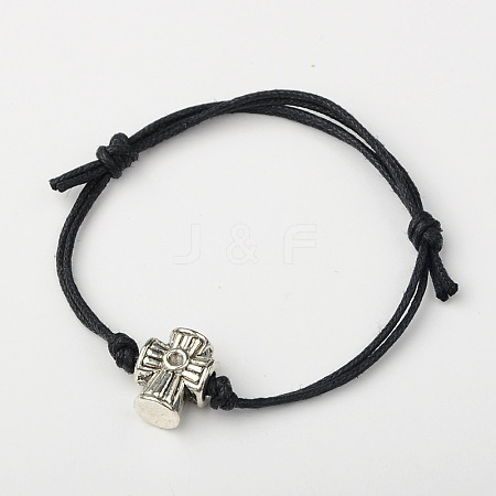 Waxed Cotton Cord Bracelets X-BJEW-JB01368-02-1