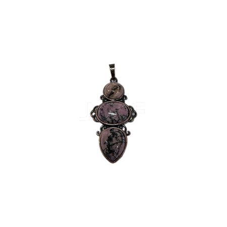 Retro Natural Rhodonite Pendants PW-WG7292F-14-1