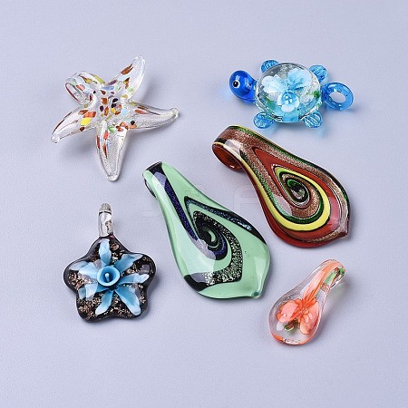 Handmade Lampwork Pendants LAMP-XCP0001-05-1