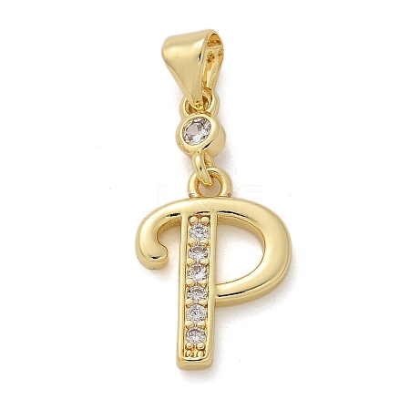 Brass Micro Pave Cubic Zirconia Pendants KK-M319-02G-P-1