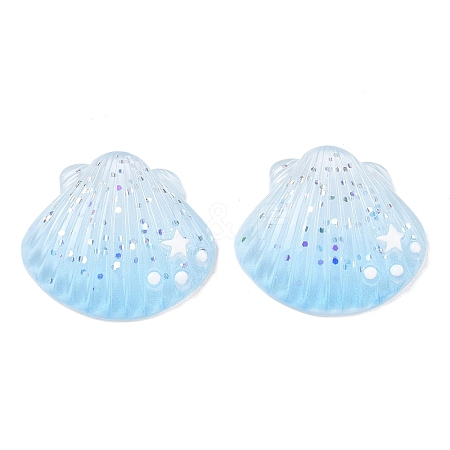 Opaque Resin & Paillette Cabochons RE-CBA6E1B-01A-1