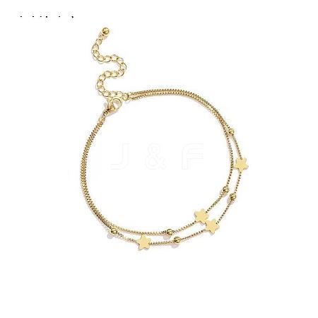 Titanium Steel Charm Anklets for Women WG18C2B-66-1