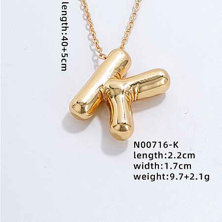 Stainless Steel Party Balloon Letter Pendant Cable Chain Necklaces for Women YF1942-11-1