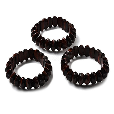 Bicone Natural Red Tiger Eye Beads Stretch Bracelets for Women Men BJEW-C097-05Q-1