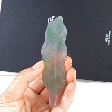 Natural Fluorite Feather Sculpture Display Decorations PW-WG8FA7B-05-1