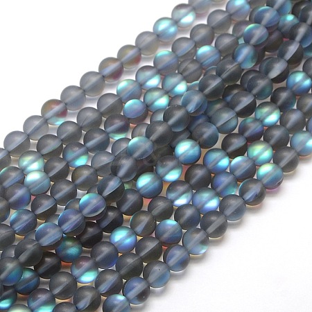 Synthetic Moonstone Beads Strands X-G-F142-10mm-02-1