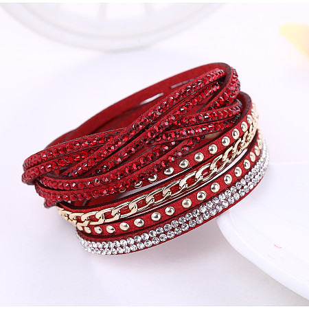 6-row Velvet Multi-strand Bracelets for Women WG11742-01-1