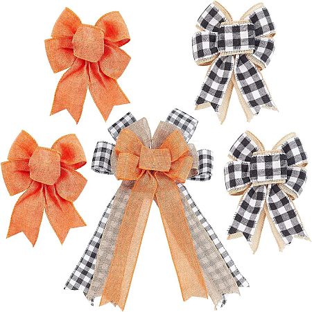 CHGCRAFT 5Pcs 3 Style Ployester Bowknot Display Decoration DIY-CA0004-36-1