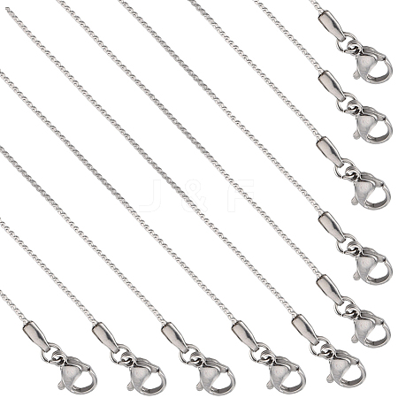 12Pcs 304 Stainless Steel Serpentine Chain Necklaces Set for Men Women NJEW-SC0001-15-1