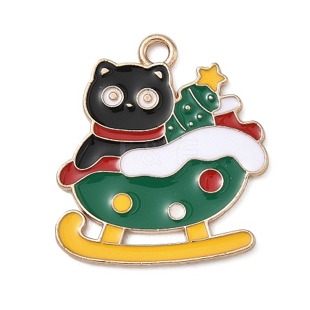 Christmas Alloy Enamel Pendants ENAM-I071-01KCG-03-1