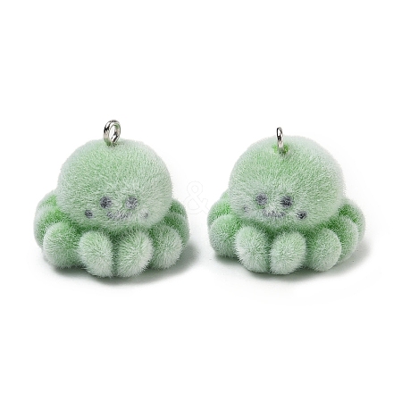 Flocking Opaque Resin Pendants RESI-F064-A18-1