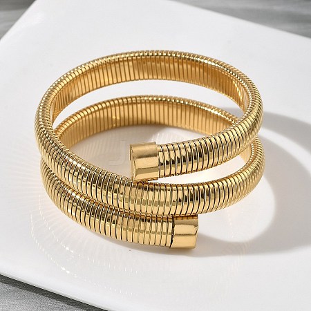 304 Stainless Steel Snake Chain Bangles BJEW-F522-01G-1