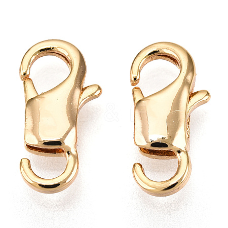 Brass Lobster Claw Clasps KK-N254-13G-1