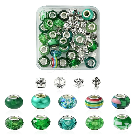 DIY Tibetan Style Alloy & Resin European Beads Making Finding Kits DIY-FS0006-78A-1